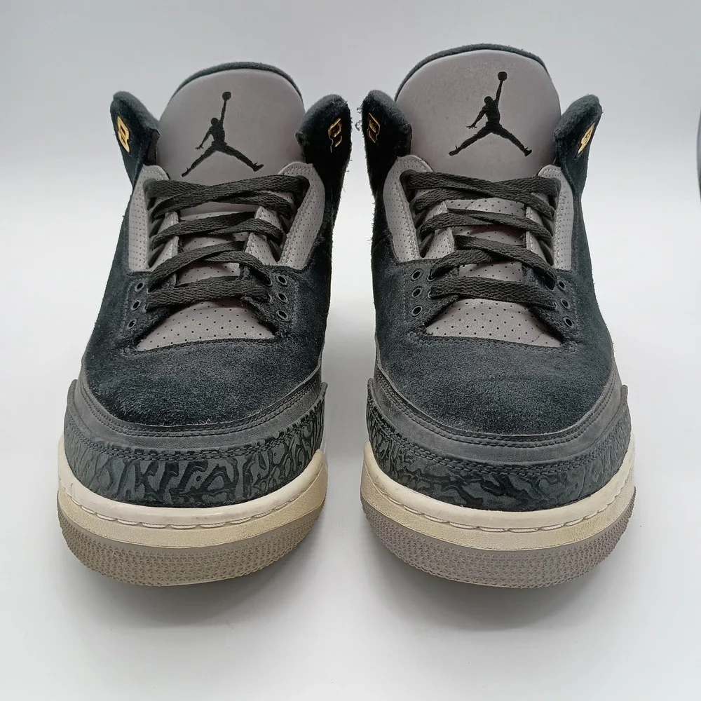 Air Jordan 3 Retro Tinker Black Cement Mens 12 Black‎ Gray Gold Sneakers